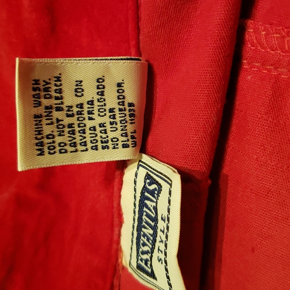 Vintage Essentials NEW Blazer Jacket Top Cotton Velour Front Zip RED Womens NWOT - Picture 7 of 15